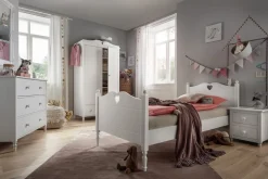 Einzelbett 90x200cm "Meggie" MDF weiß lackiert