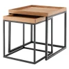 2er-Set Beistelltische 50/40cm 'Lissabon' Wildeiche Stahl schwarz