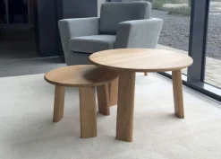 2-er Set Couchtisch/Beistelltisch 'Oslo' Wildeiche massiv geölt