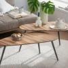 2er-Set Couchtisch 'Male' Teakholz & Metall schwarz