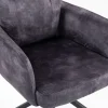 2er-Set Drehstuhl Esszimmerstuhl "Allegro" Stoff schwarz & Metall schwarz
