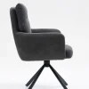 2er-Set Drehstuhl Esszimmerstuhl "Richard" Cord anthrazit & Metall schwarz
