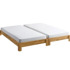 2er-Set Stapelbett 90x200cm 'Dubi' Wildeiche massiv