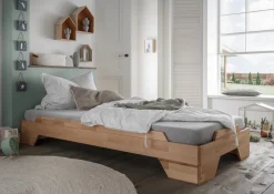 2er-Set Stapelbett 90x200cm 'Pisa' Buche massiv natur geölt