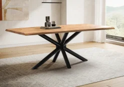 Esstisch mit gedrehter Kante 180x90cm 'Matrix' Wildeiche massiv