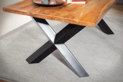 Esstisch mit gerader Kante 200x100cm 'Pinta' Altholz & X-Fuß