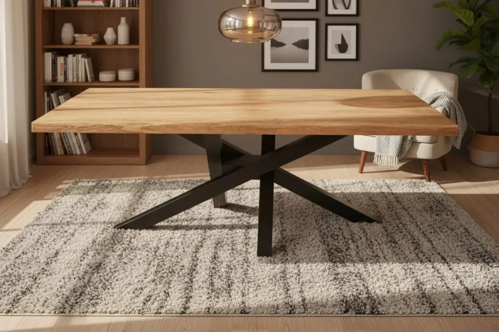 Esstisch verschiedene Größen "Xenia III" Eiche & Gestell Spider 180 x 90 cm