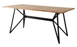 Esstisch 175x90cm 'Hunter' Akazie massiv & Gestell Metall schwarz