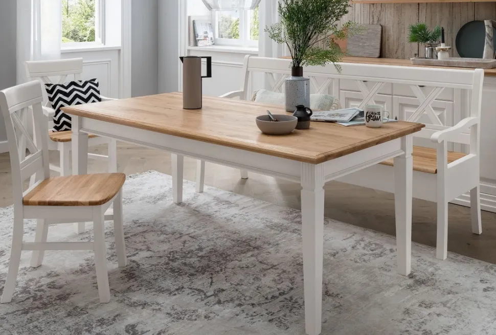 Esstisch 200x100cm "Jale" Kiefer & Eiche massiv WZ-0622