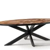 Esstisch 210x105cm 'Karat' recyceltes Altholz & Metall schwarz