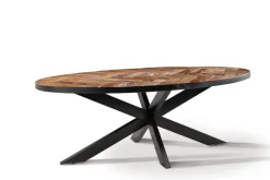 Esstisch 210x105cm 'Karat' recyceltes Altholz & Metall schwarz
