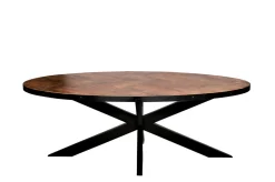 Esstisch 210x105cm 'Karat' recyceltes Altholz & Metall schwarz