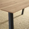 Esstisch 180x90cm "Konin" Wildeiche massiv & 4-Kant Gestell