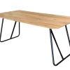 Esstisch 180x90cm "Konin" Wildeiche massiv & Gestell Rundrohr