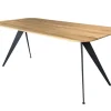 Esstisch 160x90cm "Konin" Wildeiche massiv & Gestell modern