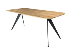 Esstisch 160x90cm "Konin" Wildeiche massiv & Gestell modern