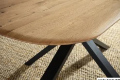 Esstisch 160x90cm "Konin" Wildeiche massiv & Gestell modern