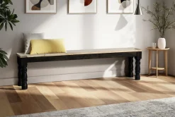 Esszimmerbank 180cm 'Mumbai' Mango natur & schwarz