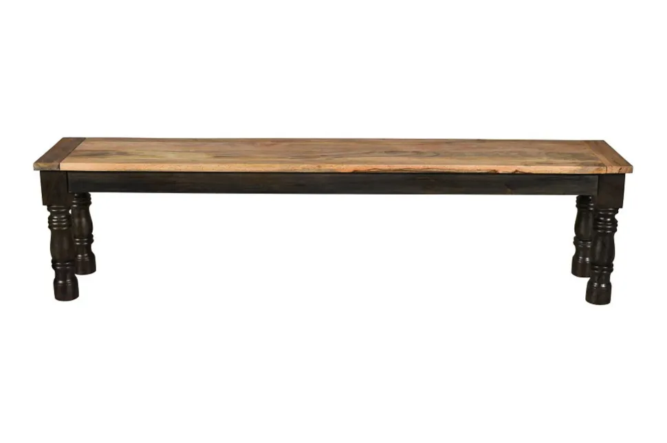 Esszimmerbank 180cm 'Mumbai' Mango natur & schwarz
