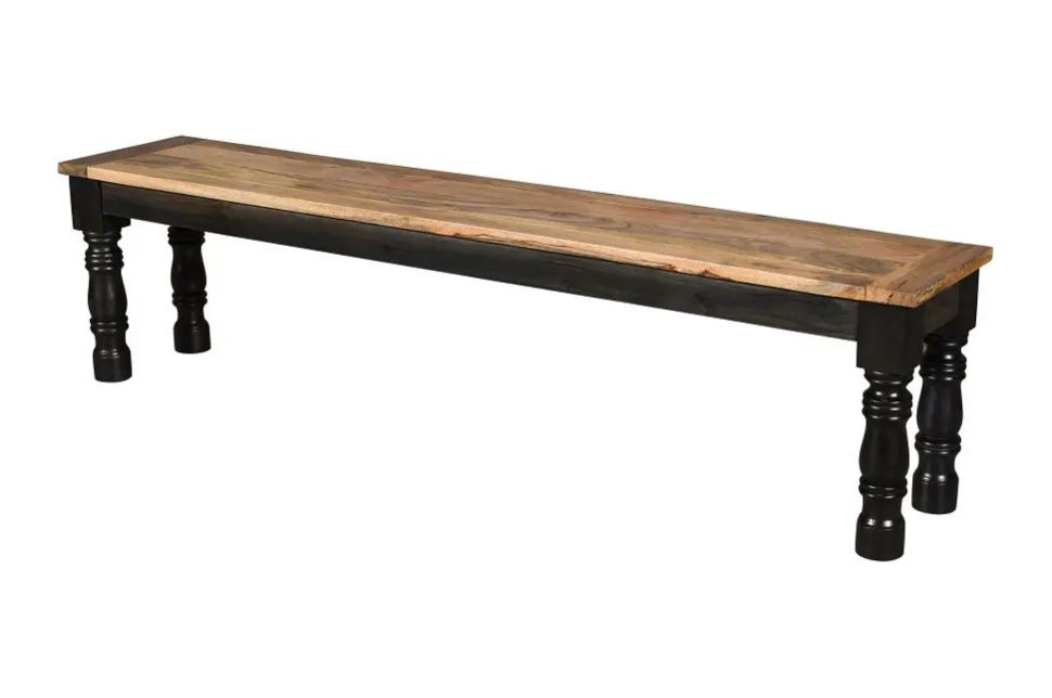 Esszimmerbank 180cm 'Mumbai' Mango natur & schwarz