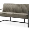 Esszimmerbank mit Armlehnen 160cm 'Odin' Bezug Taupe Gestell schwarz