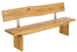 Esszimmerbank mit Lehne 200cm 'Amber' Wildeiche massiv