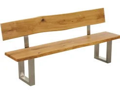 Esszimmerbank mit Lehne 180cm 'Amber II' Wildeiche massiv
