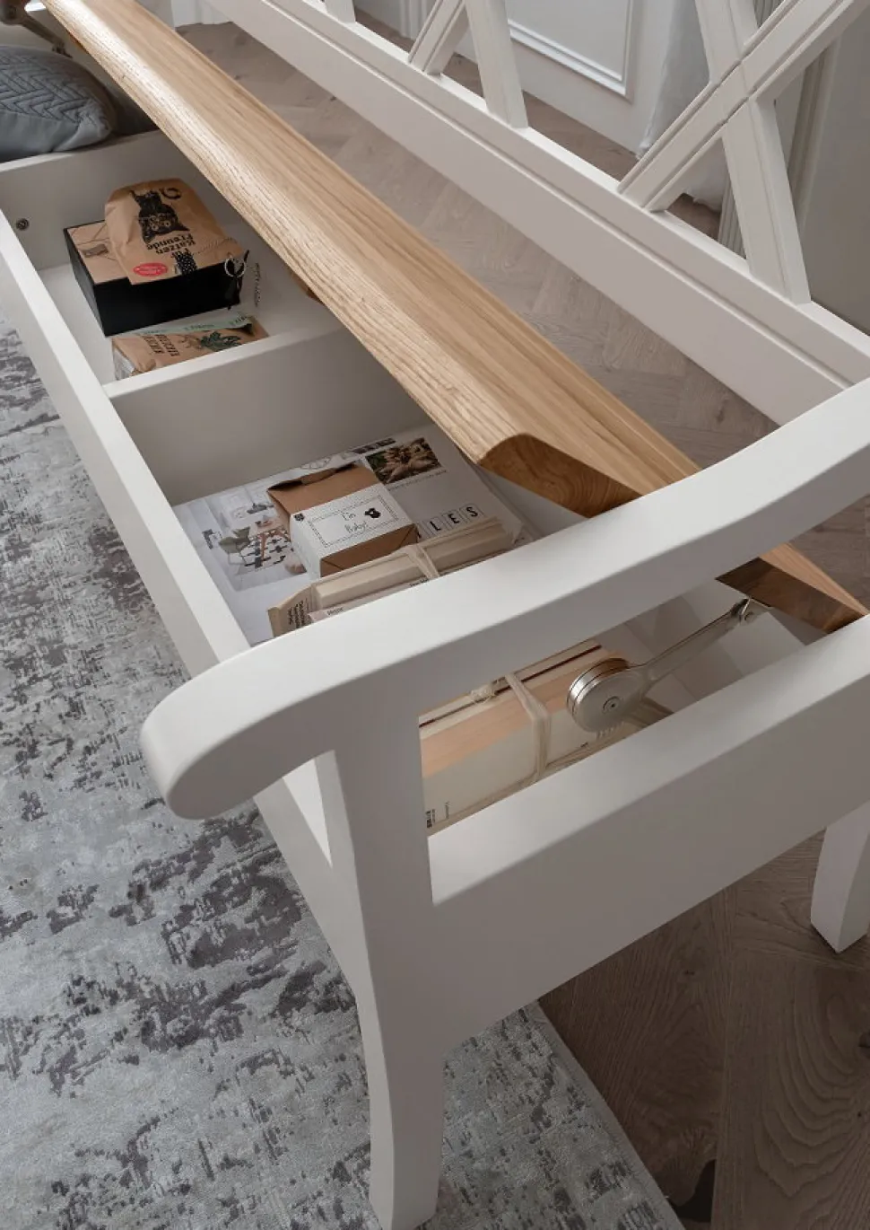 Esszimmerbank mit Truhe 180cm "Jale" Kiefer & Eiche massiv WZ-0622