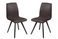 Esszimmerstuhl 2er-Set 'Granada' Buche schwarz & Bezug anthrazit