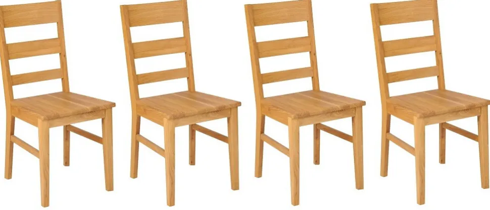 Esszimmerstuhl 4er-Set 'Thomas' Wildeiche massiv