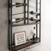 Flaschenregal für 8 Flaschen/Gläser "Vino 7" Holz & Metall