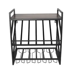Flaschenregal für 6 Flaschen/Gläser "Vino 8" Metall schwarz