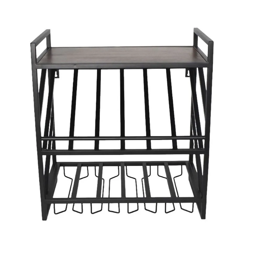 Flaschenregal für 6 Flaschen/Gläser "Vino 8" Metall schwarz