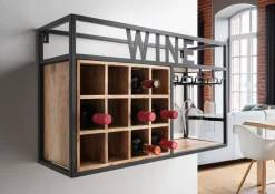 Flaschenregal für 12 Flaschen/Gläser "Vino 9" Holz & Metall