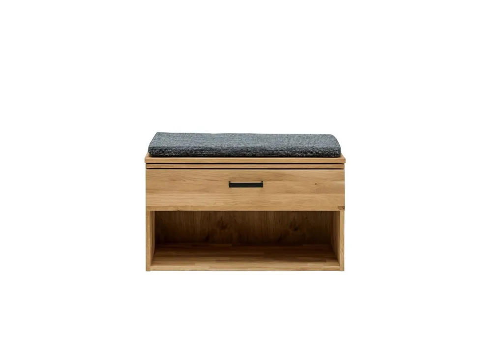 Garderobenbank inkl.Kissen 80cm "Riga" Wildeiche massiv