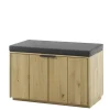 Garderobenbank mit Kissen 80cm "Varese" Wildeiche massiv