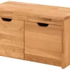 Garderobenbank mit 2 Schubkästen 82cm 'Stockholm' Wildeiche massiv AV
