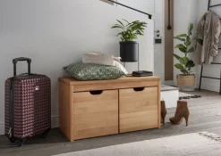Garderobenbank mit 2 Schubkästen 82cm 'Stockholm' Buche massiv AV