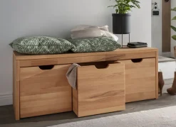 Garderobenbank mit 3 Schubkästen 120cm 'Stockholm' Buche massiv