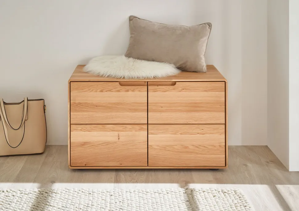 Garderobenbank 80x47cm "Kent" Wildeiche massiv
