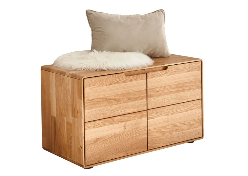 Garderobenbank 80x47cm "Kent" Wildeiche massiv