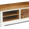 Garderobenbank 120x47cm 'Nizza' Mango weiß natur
