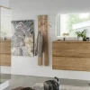 Garderobenschrank mit Spiegel 40x165cm "Torino" Wildeiche massiv