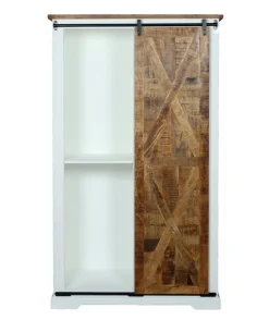 Garderobenschrank 110x190cm 'Country' Akazie weiß & braun