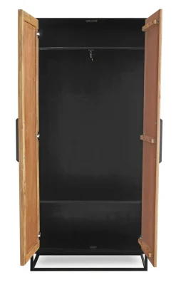 Garderobenschrank 88x190cm 'Namibia' Eiche & Mango schwarz