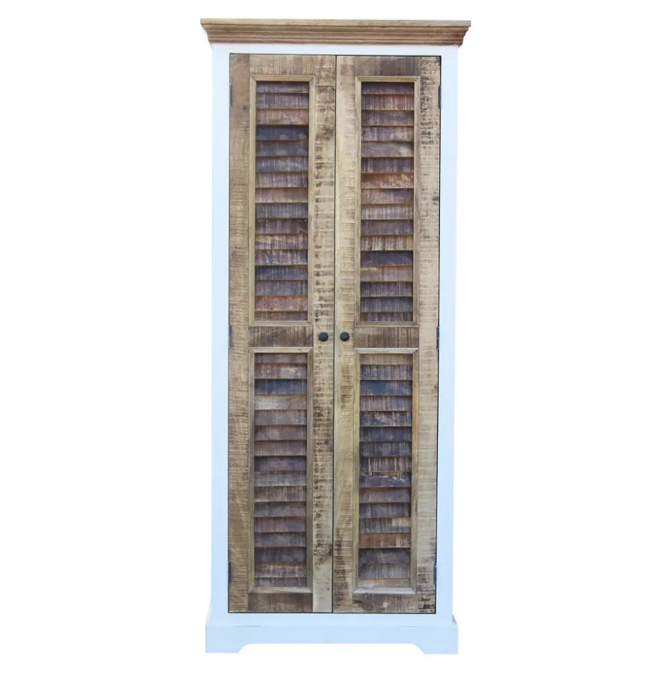 Garderobenschrank 80x190cm 'Nizza' Mango weiß natur