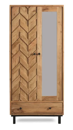 Garderobenschrank 88x192cm 'Ontario' Akazie massiv