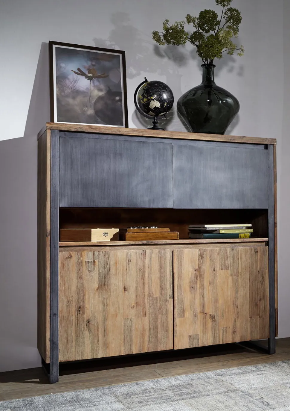 Highboard 130cm 'Genua' Akazie gebürstet