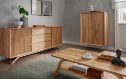 Highboard 80cm hängend oder stehend 'San Diego' Wildeiche geölt massiv stehend