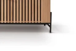Highboard 140cm Wildeiche 'Amalfi' verschiedene Ausführungen ohne Glasplatte Metallgestell schwarz